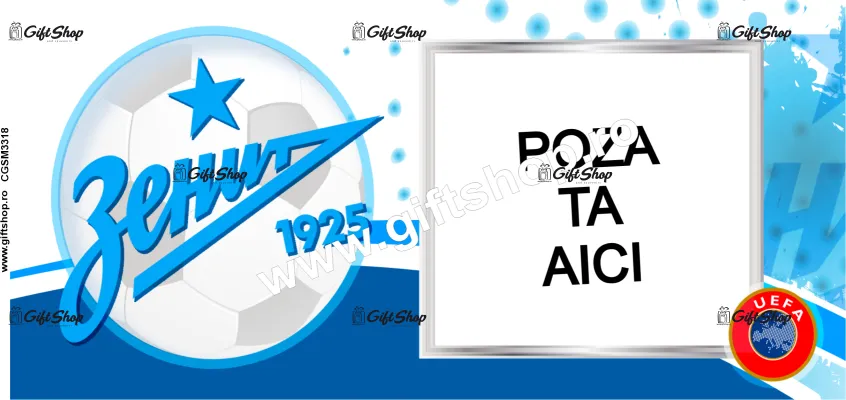 Fc zenit saint petersburg, cana personalizata cu poza, model 3318